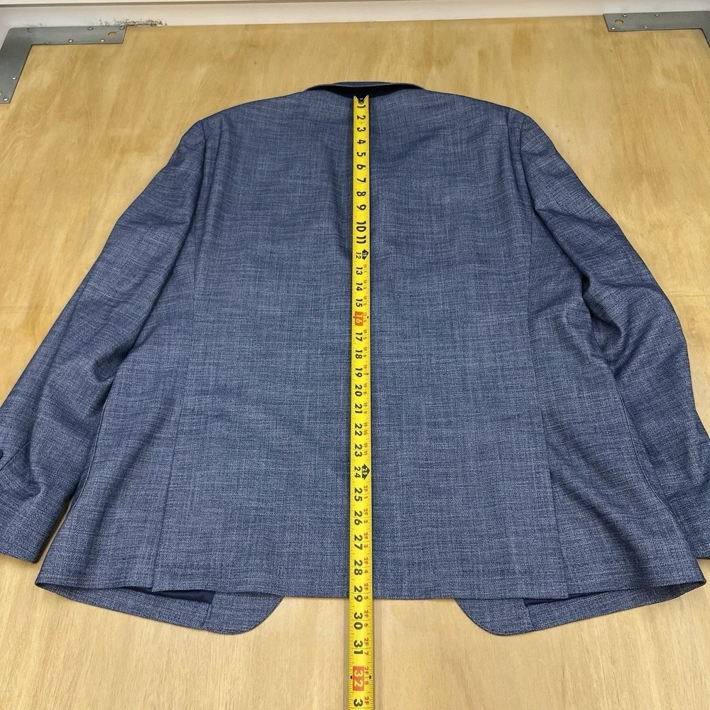 Calvin Klein Blazer Sport Coat Mens 44R Slim Fit Polyester Blend Stretch Blue